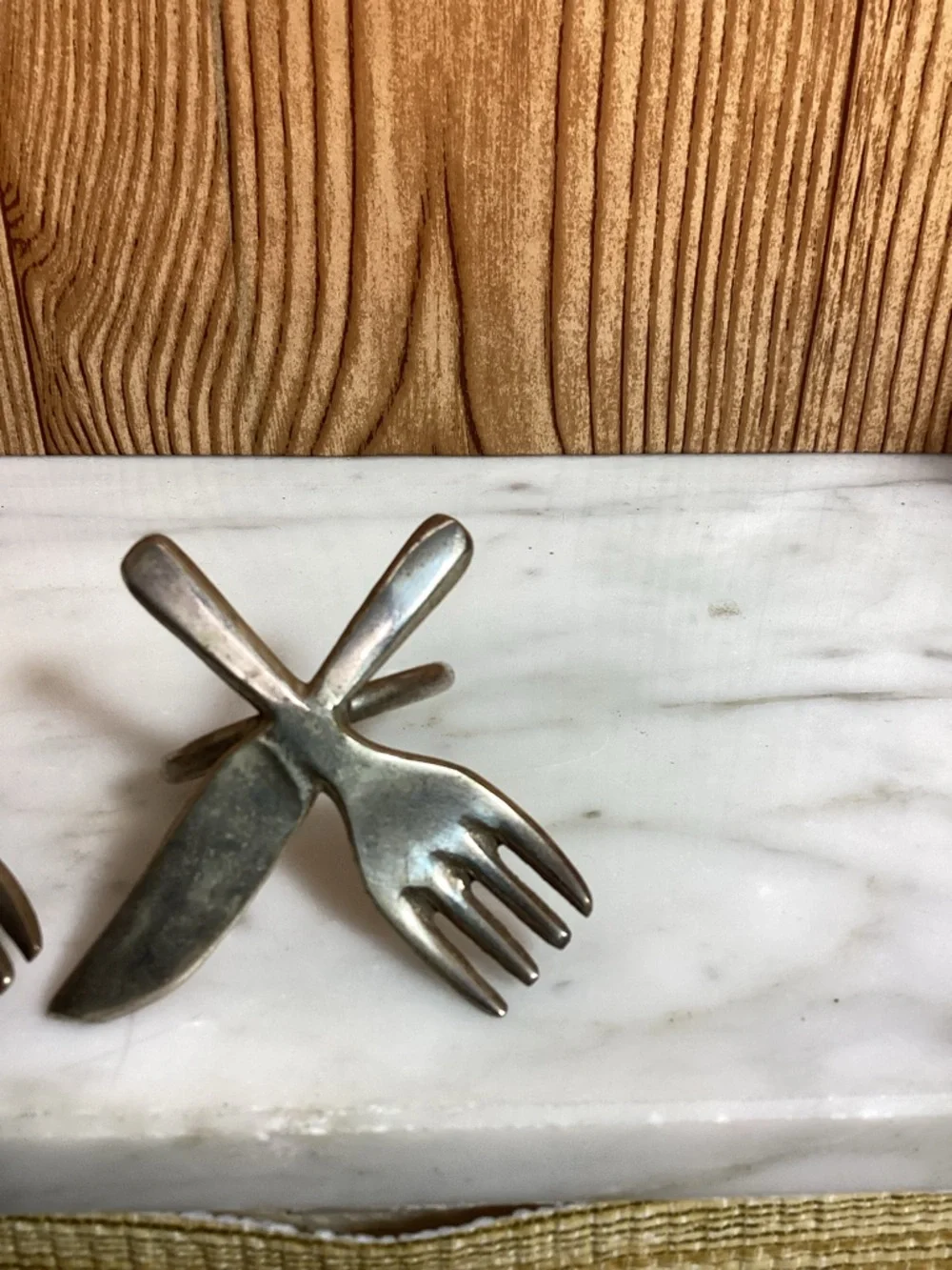 Vintage Silver Plated Crossed Knife and Fork Napkin Rings - Set of 10